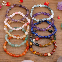 Bracelet classique pour femmes et hommes, bijoux, cadeau tendance, perles de pierres précieuses, pierres précieuses naturelles, améthyste, citrine, quartz