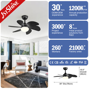 Ventilateur de plafond 1stshine 6 pales MDF petit ventilateur de plafond de 30 pouces avec lumière et télécommande - Product Image 3