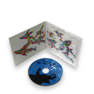 Nuevo CD de Música Japonesa en Digipak, Empaque Artístico con Collage y Estampado de Elefantes Coloridos - Product Image 1