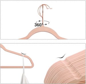 Bán Buôn Non-Slip Quần Áo Móc Áo Tùy Chỉnh Áo Sơ Mi Màu Hồng Nhung Rose Gold Móc Quần Áo Móc - Product Image 2