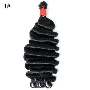 100% cheveux humains bruts Remy 18 pouces Boho tressage vietnamien indien tresses sans nœuds vague profonde cheveux en vrac pour les extensions de cheveux - Product Image 5