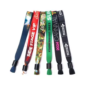 Party Wristbands Custom Sublimation Printed Fabric Cloth Wristband for Event Entrance Ticket