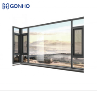 Portes et fenêtres moustiquaires sans cadre en alliage d'aluminium Gonho Modern Louver Horizontal avec fonction insonorisante