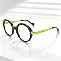À la mode prêt Stock luxe rétro rond Vintage acétate cadre optique ordinateur lunettes cadre accepter imprimer personnaliser Logo