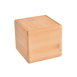 Caja de almacenamiento de bambú cuadrada de color sólido con tapa extraíble, organizador de escritorio para tazas y teteras, embalaje a prueba de polvo - Product Image 5