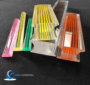 Barre en acrylique PMMA à motif pierre, éclairage LED <span class=keywords><strong>color</strong></span>é, rond/carré, haute transmission lumineuse, personnalisable, Ning E-Plastics - Product Image 5