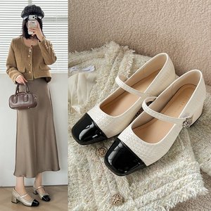 Scarpe <span class=keywords><strong>Mary</strong></span> <span class=keywords><strong>Jane</strong></span> da Donna, Nuova Collezione Primavera, Stile Retrò Francese, <span class=keywords><strong>Tacco</strong></span> Alto e Spesso, Eleganti Scarpe da Sera in Pelle - Product Image 5