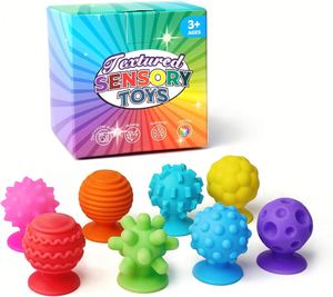 8PCS Textured Suction Cup Silicone Sensory <b>Fidget</b> Toys for Kids Adults ADHD Autism Anxiety Calm Down Antistress Relief Gifts Toy - Product Image 6