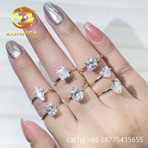 แหวนหมั้นเพชรโมอิสโมอิส1Ct าไนต์14K สีทองสไตล์คลาสสิกแหวนสัญญาเย็นสำหรับฮิปฮอปตัดแฟนซีแหวนเพชรโมอิส - Product Image 3