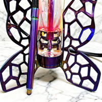 Chicha en forme de papillon avec dégradé arc-en-ciel - Design ajouré pour salon urbain Ensemble de chicha