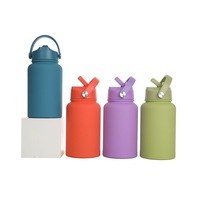 Bouteille d'eau écologique isotherme en acier inoxydable avec paille, 650 ml et 1000 ml, personnalisable avec logo