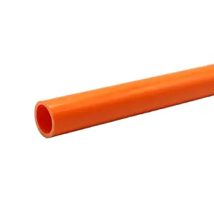 Tubo de pvc resistente, laranja, condução elétrica, conexão quente, tubo pvc, tubo de condução