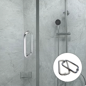 Pince de fixation en aluminium pour verre de <span class=keywords><strong>douche</strong></span> |   Support mural à <span class=keywords><strong>90</strong></span> degrés |   Poignée chromée pour salle de bain - Product Image 5