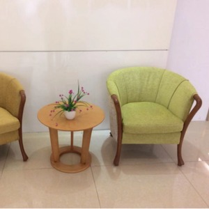Upholstered Living Room <b>Chair</b> <b>Yellow</b> Green Solid Wood Frame Comfortable Seating For Elderly Home Use - Product Image 1