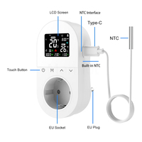 Thermostat WiFi LCD Tuya 16A, thermostat sans fil à brancher, prise électrique, contrôleur de température, commande vocale pour Alexa