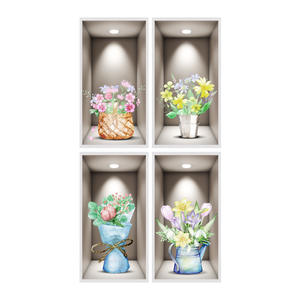 สติกเกอร์ศิลปะติดผนังจำลอง<span class=keywords><strong>3D</strong></span> สามมิติต้นไม้สีเขียวดอกไม้ตกแต่งบ้าน Pegatinas de pared <span class=keywords><strong>Anime</strong></span> วอลเปเปอร์ - Product Image 4