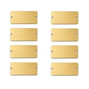 Base rectangulaire en acier inoxydable, finition argent électroplaqué brossé, pour plaque nominative ou badge, gravure laser personnalisée, impression sérigraphique - Product Image 5