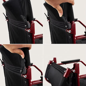 Sedia a Rotelle Pieghevole MSMT di Alta Qualità, Leggera in Metallo, Portatile, Manuale per Disabili e Anziani, Capacità 136 kg, Garanzia 5 Anni - Product Image 3