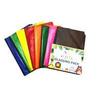 Feuilles de papier cellophane colorées, 1 feuille de papier artisanal, 21GSM 22GSM 23GSM 24GSM, Semi-Transparent, de couleur, papier de soie ciré