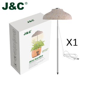 J & C Miniarden E-umbrella Plant Grow Light LED Herb Garden Chiều Cao Điều Chỉnh Tự Động Hẹn Giờ-Gỗ Patte Màu 2022 - Product Image 5