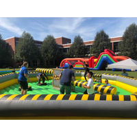 Parcours d'obstacles gonflable Wipeout, jeu gonflable Meltdown, machine à obstacles rotatifs, jeux gonflables