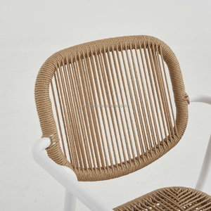 Sedia da Giardino Bistro Economica - Sedia Impilabile in Rattan Intrecciato Colore Naturale per Ristoranti e Bistrot - Product Image 4