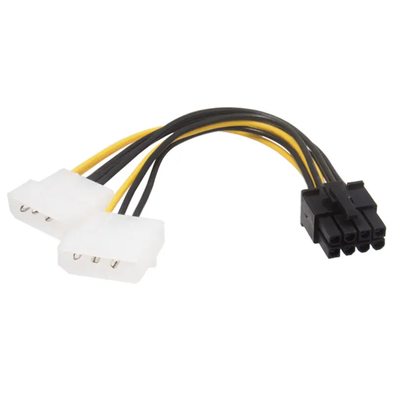 8Pin To Dual 4Pin Video Card Power Cord Y Shape 8 Pin To Dual 4 Pin Molex Graphics Card Pci-e ATX PSU Power Cable