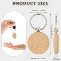 Vente en gros de porte-clés en bois personnalisés, blancs, diamètre 4 cm, écologiques, durables, forme ronde, pour bricolage, cadeaux, artisanat, gravure au laser
