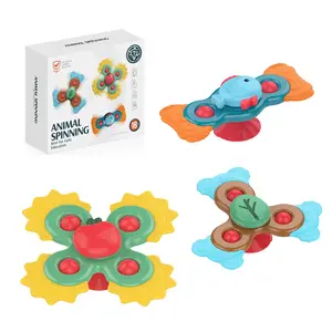 Huanger Giáo Dục Khác Tắm Đồ Chơi Hoạt Hình Spinning Top Silicone Bé Teether Đồ Chơi