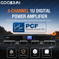 Amplificateur de puissance numérique de classe D 4 canaux 1U GD1300 1300W sous 8 ohms 2000W sous 4 ohms avec affichage et fonction PCF