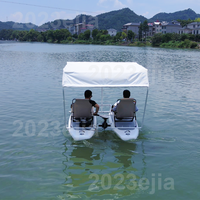 Bateau Catamaran Gonflable Personnalisé OEM avec Auvent Pare-Soleil, Catamaran en PVC Durable pour 2 Personnes pour la Croisière, la Pêche, les Vacances