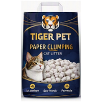 Litière pour chat en papier naturel TIGER PET, formule à agglomération rapide et contrôle des odeurs, 20L
