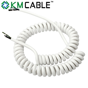 Chất Lượng Tốt 3x0.75mm2 3PIN H05BQ-F Cuộn Dây Trắng Châu Âu Xoắn Ốc Mở Rộng Dây Điện PUR Dây Điện Linh Hoạt - Product Image 3