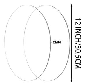 Lastra Acrilica Trasparente Circolare, Disco Acrilico Rotondo da 12 Pollici, Spessore 1/8 di Pollice, <span class=keywords><strong>Plexiglass</strong></span> Trasparente per Progetti Fai-da-Te - Product Image 2