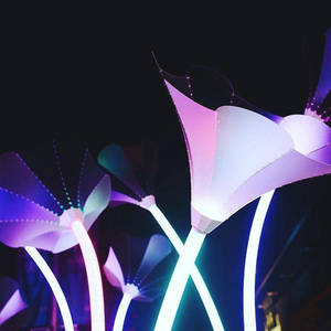 Nouvelle arrivée art éclairage en acier inoxydable fleur gloire du matin fleur métal sculpture corne lanterne dispositif interactif personnalisé - Product Image 4