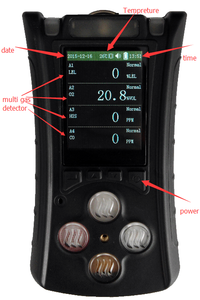 Détecteur de gaz portable multi-gaz 4 gaz O2 CO H2S LEL Écran LCD Analyseur de gaz 4 en 1 - Product Image 4
