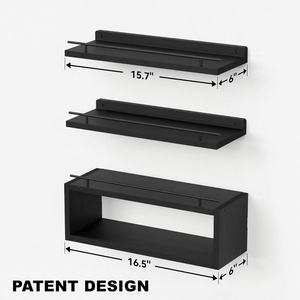 Wooden wall-mounted storage <b>rack</b>, decorative <b>shelf</b> for home use in bathrooms and toilets, organizing miscellaneous items. - Product Image 2