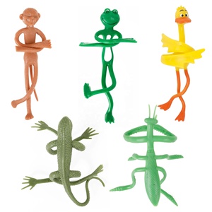 Attaches de plantes souples et réutilisables en PVC, forme d'animal grenouille jaune-vert, extensibles et ajustables - Product Image 1