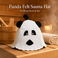 Gorro de Sauna de Fieltro con Diseño de Panda, Protección Contra el Calor, Transpirable, para Spa y Baño de Vapor, OEM, ODM, Venta al Por Mayor