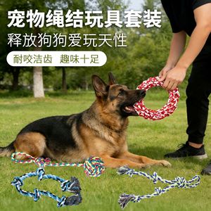 Jouet en corde de coton durable pour chiens de taille moyenne à grande, jouet à mâcher pour les dents, jouet d'entertainment pour chien - Product Image 5