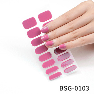 Tiras de Gel Semicuradas para Uñas, Ecológicas, Fáciles de Aplicar y Retirar, 16 Piezas, Estilo Esmalte de Uñas, Color Sólido, para Niñas - Product Image 2