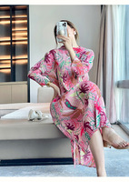 Robe longue plissée décontractée pour femme, style Miyake, qualité supérieure, imprimé floral, tissée, modeste, vente directe usine