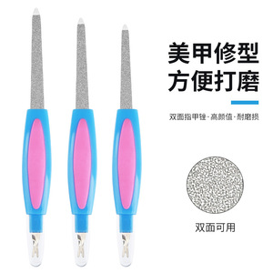 Herramienta para uñas 2 en 1: lima para uñas, removedor de cutículas, lima de doble punta de acero inoxidable, lima para pulir uñas. - Product Image 1