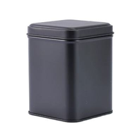 Boîte en fer blanc vide de forme carrée 70*70*H70mm//H100mm/H150mm pour emballage de thé en vrac, bonbons et aliments, couleur argent ou noir