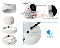 Kamera Keamanan Jaringan Turret IP Hikvision 8MP 4K Full Color, Kamera Dome 2.8mm PoE Audio, Deteksi Manusia & Kendaraan Cerdas