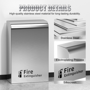 Armoire murale en acier inoxydable pour <span class=keywords><strong>extincteur</strong></span> de 10 lb, boîte métallique pour extincteurs de 5 lb et 10 lb - Product Image 5