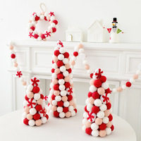 Guirlande de Noël en feutre réaliste et moderne, décorations de sapin, boules, ornements de bureau durables