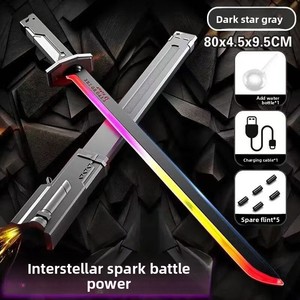 Sabre laser LED lumineux OEM, jouet en plastique pour l'extérieur, idéal pour les activités parent-enfant, modèle étoile scintillante, vente chaude - Product Image 2