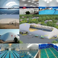 Grande structure gonflable climatisée en membrane PVDF pour football, basketball, piscine, dôme à air, abri de stockage de charbon, tente