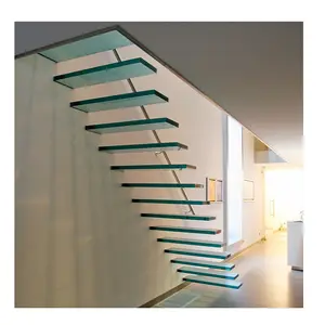 TAKA Factory price high toughened laminated tempered glass straight/spiral staircase